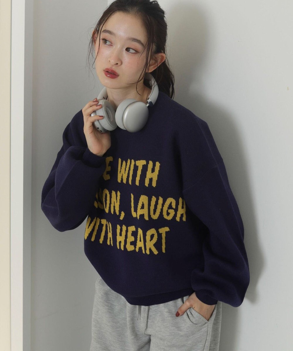 WEGO レタリングニットプルオーバー 