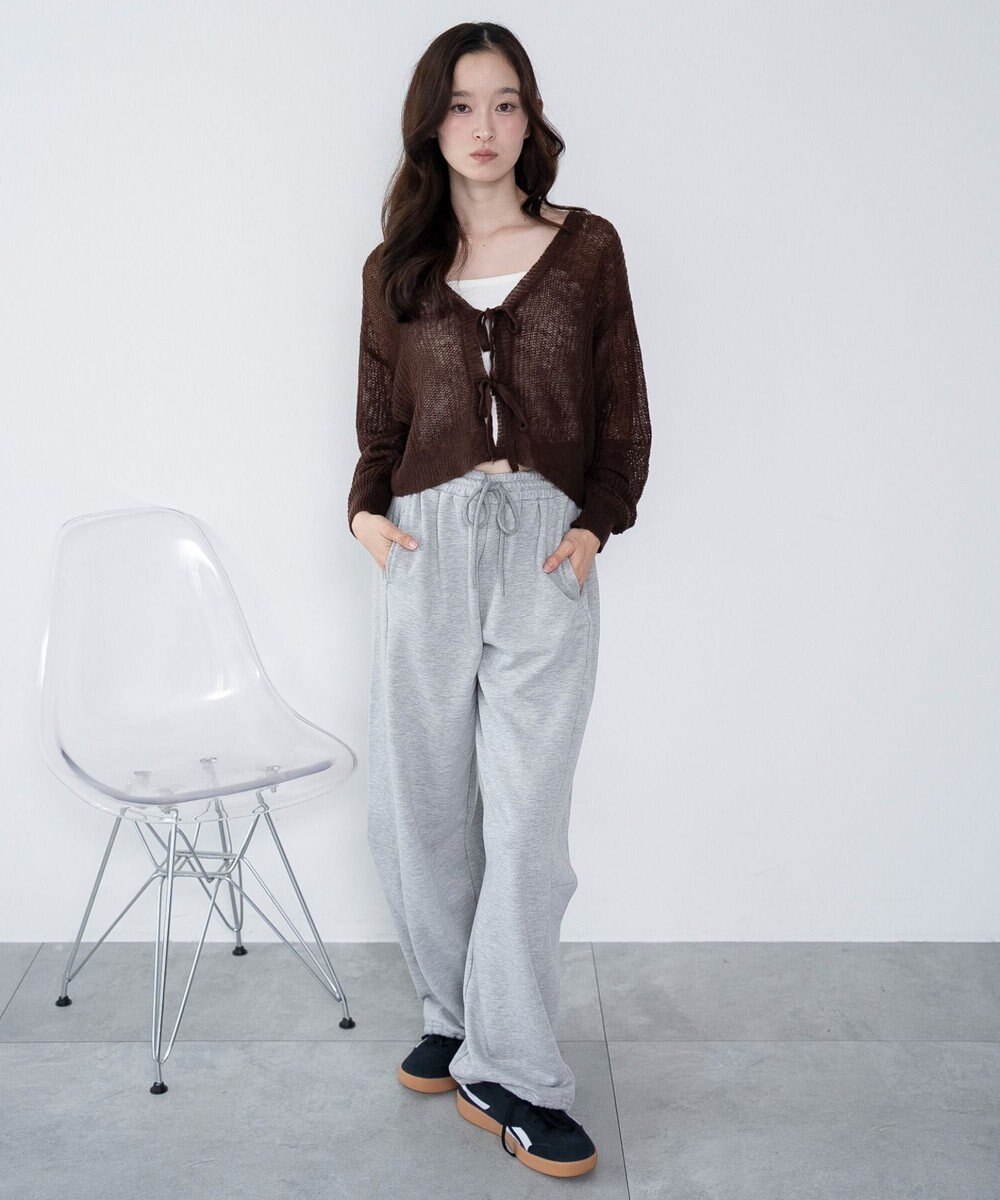 WEGO 【25年秋冬新作】モヘアタッチ2WAYリボンカーデ 