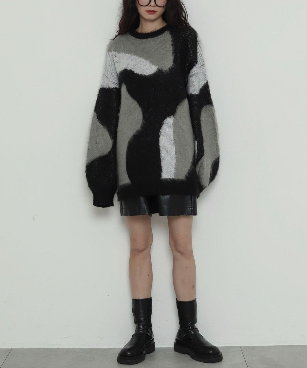 WEGO 【2025年秋冬新作】シャギーパターンニットBIGプルオーバー 