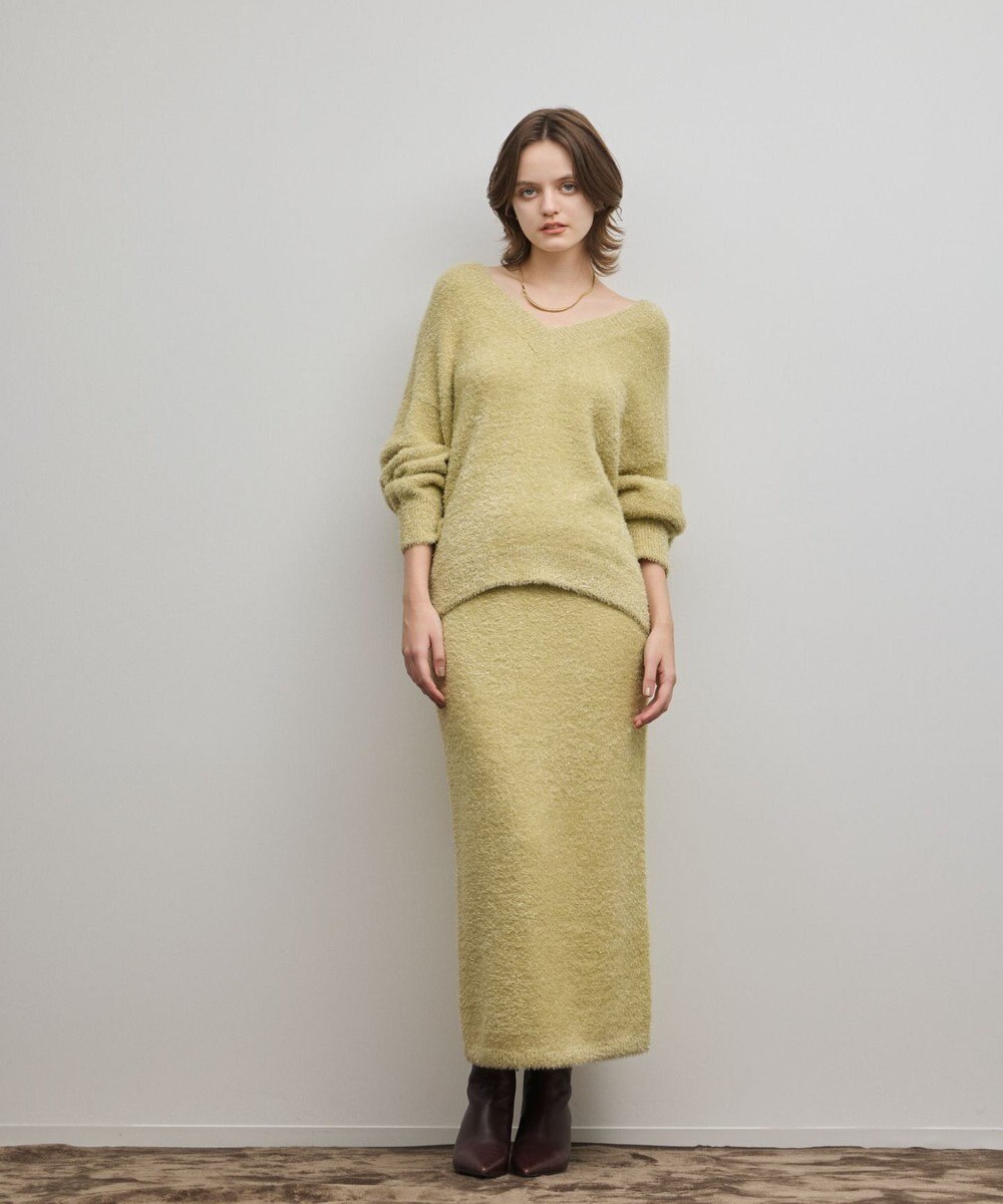 GRACE CONTINENTAL ラメフェザーニットトップ 