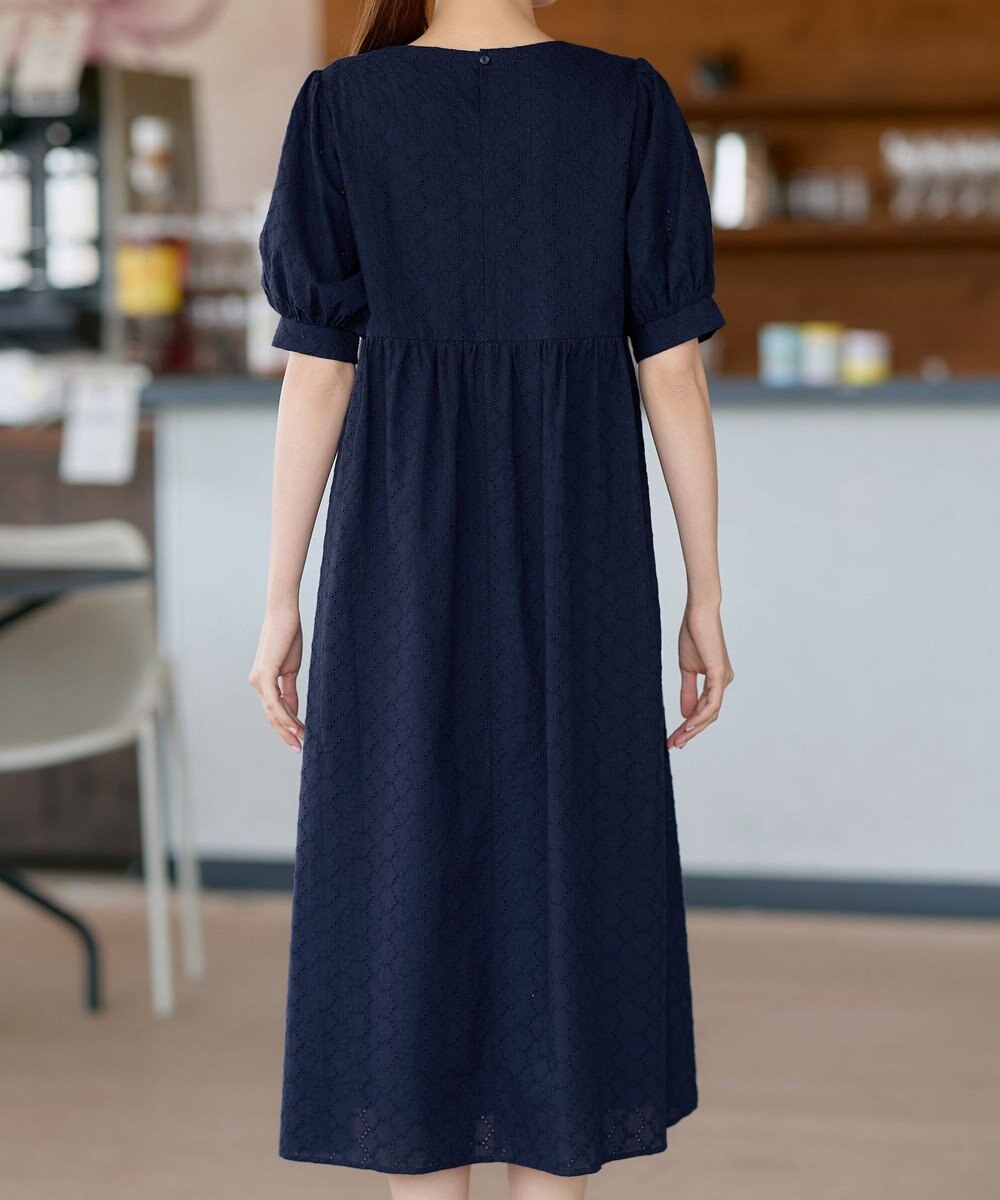 Tiaclasse L 【洗える】パンチングレースAラインワンピース 