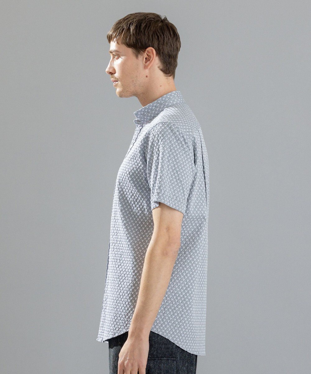 JOSEPH HOMME トライジャガードストレッチ   ウイングカラー半袖シャツ 