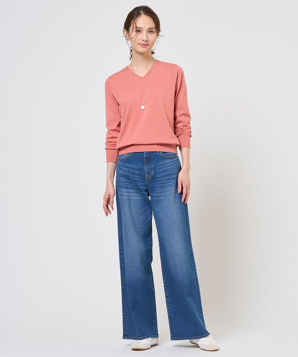 J.PRESS LADIES L HIGH GAUGE BASIC Vネック ニット 