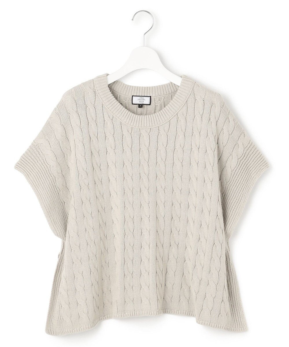 J.PRESS YORK STREET 【WOMEN】コットンニット ケーブルポンチョ 