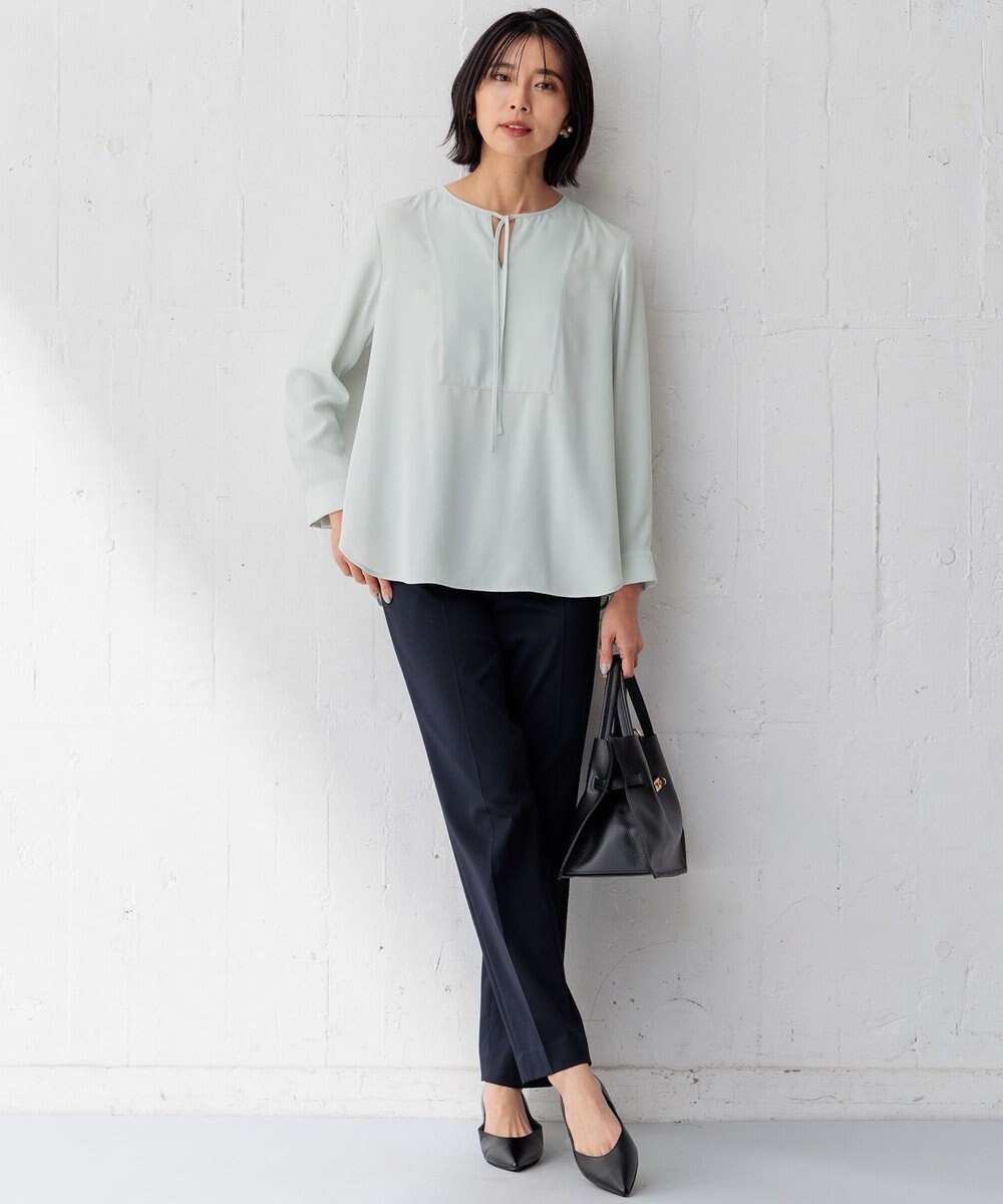 23区 S 【洗える】バックサテンアムンゼン ブザムディテール ブラウス 