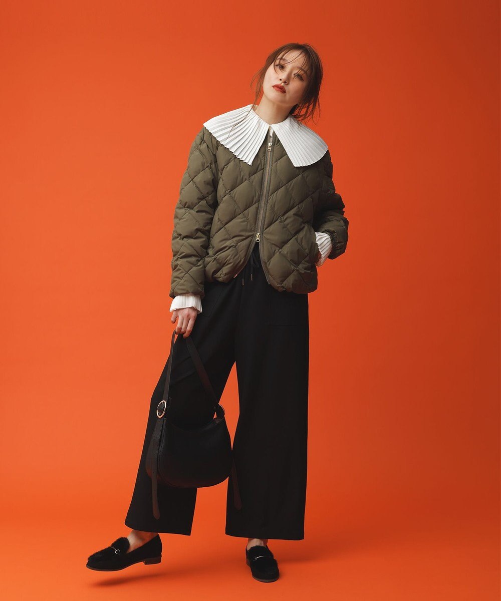 #Newans 【シワになりにくい/洗濯機可能】プリーツカラーブラウス 