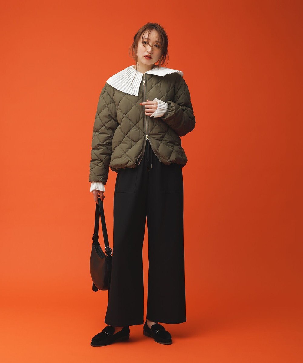 #Newans 【シワになりにくい/洗濯機可能】プリーツカラーブラウス 