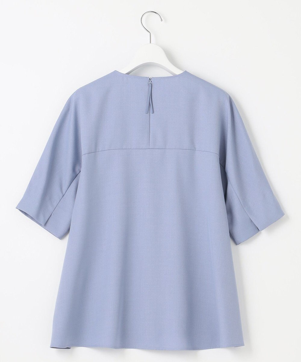 自由区 【接触冷感・速乾・UVケア・撥水・防シワ・XSサイズあり】リネンライクツィル5分袖 ブラウス 