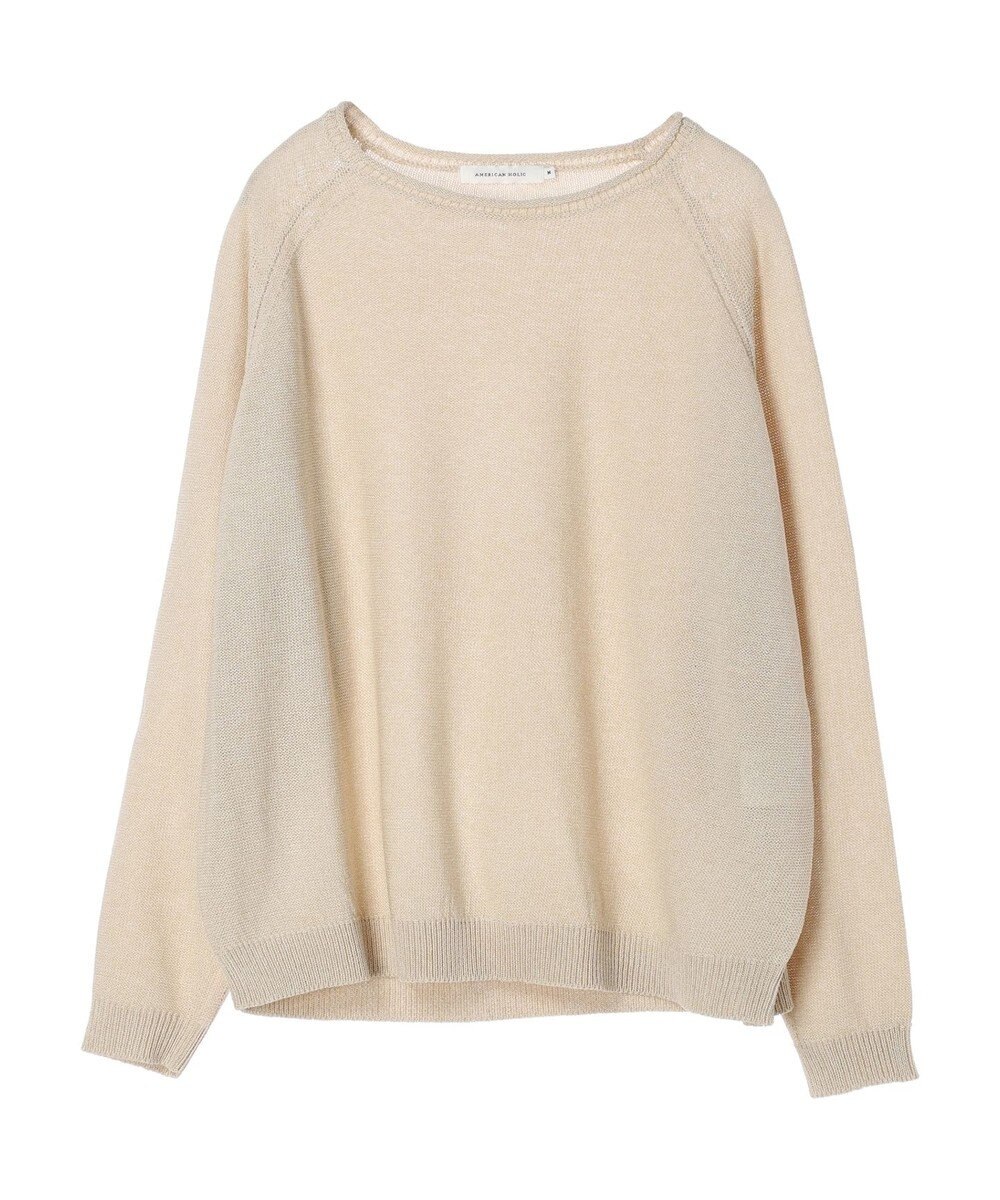 AMERICAN HOLIC ボートネックニットプルオーバー 