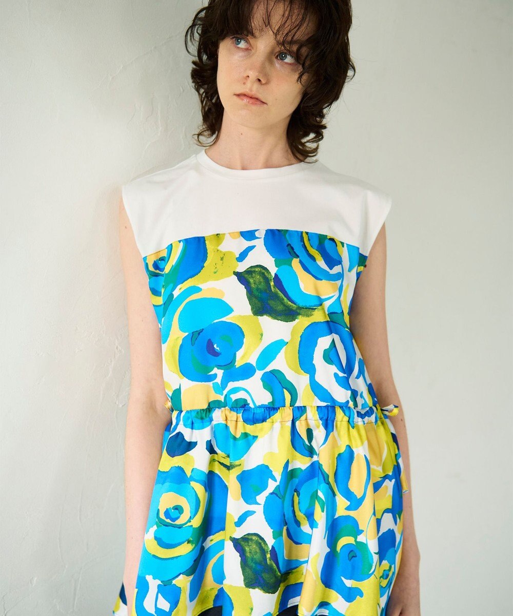 GRACE CONTINENTAL ペイントカラープリントトップ 