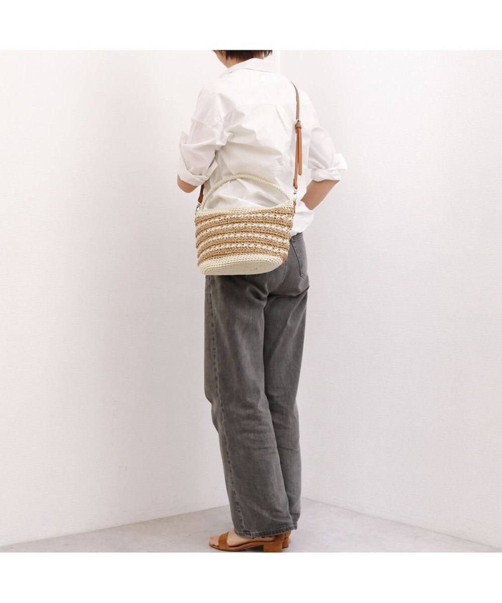 UNBILLION カシュカシュ cachecache / ボーダーコンビ編みワンハンドル2wayミニトート 