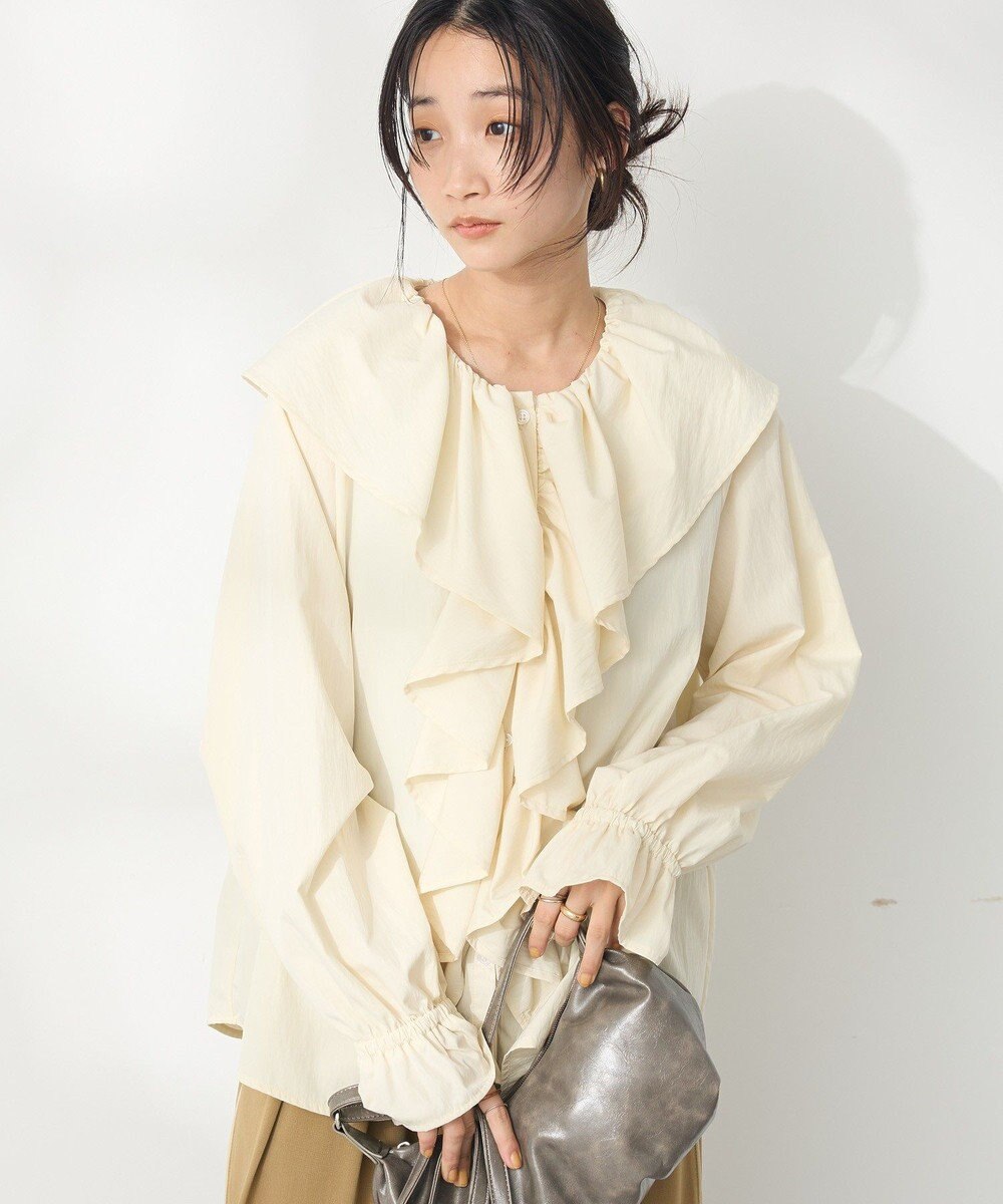 CRAFT STANDARD BOUTIQUE ビッグ襟フリルブラウス 