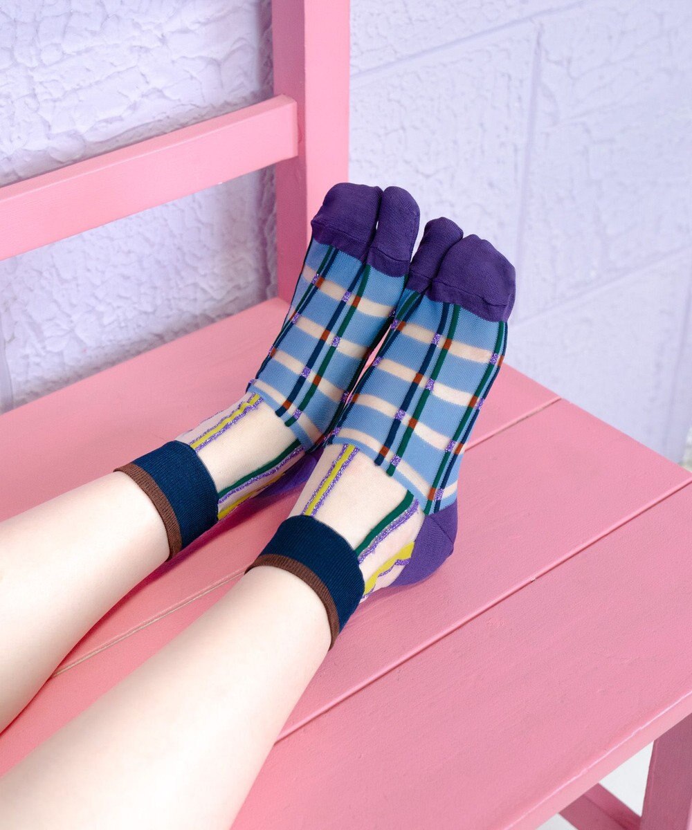 COQ multiple check シアーチェック足袋ソックス 