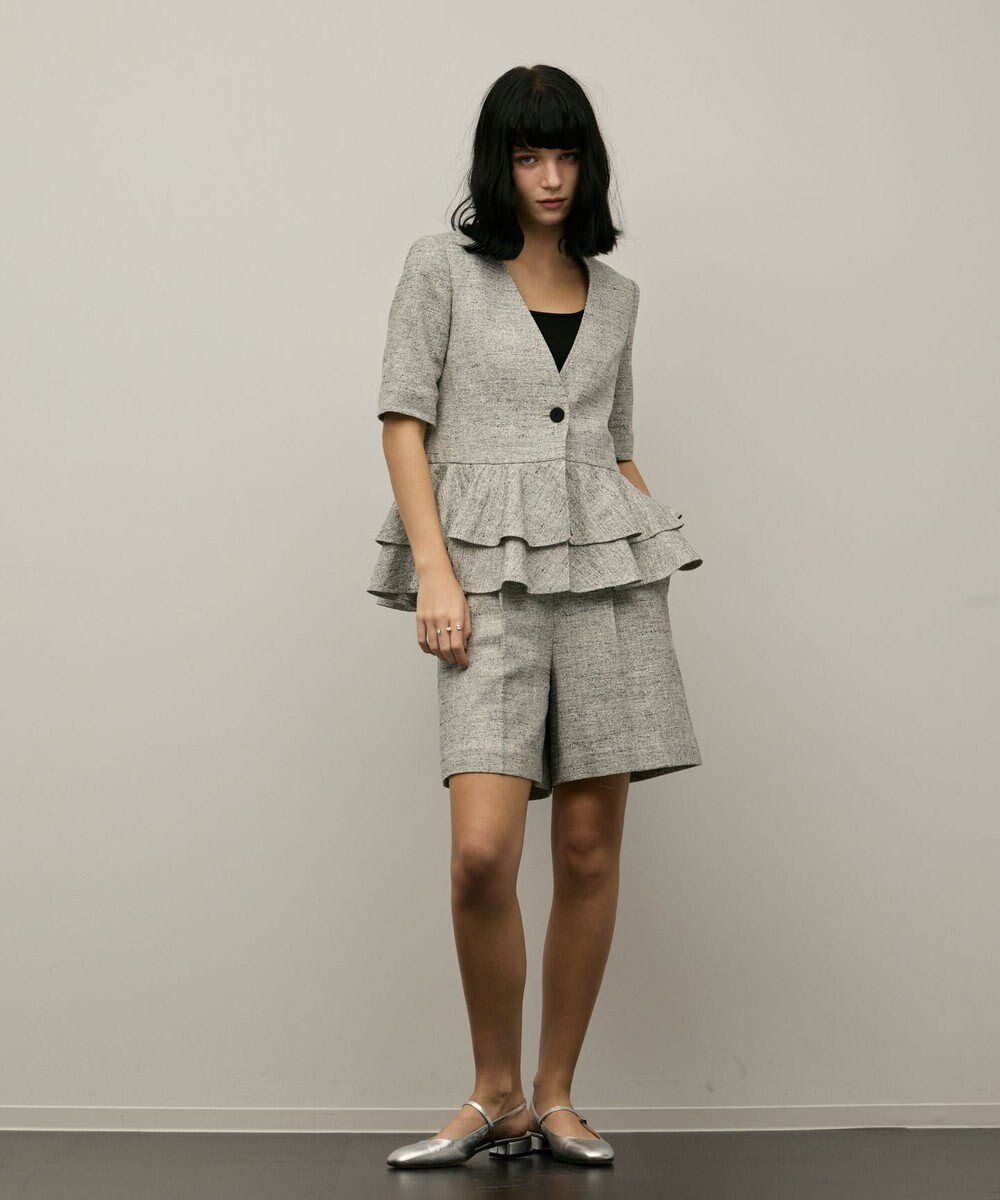 GRACE CONTINENTAL ツイードタックショートパンツ 