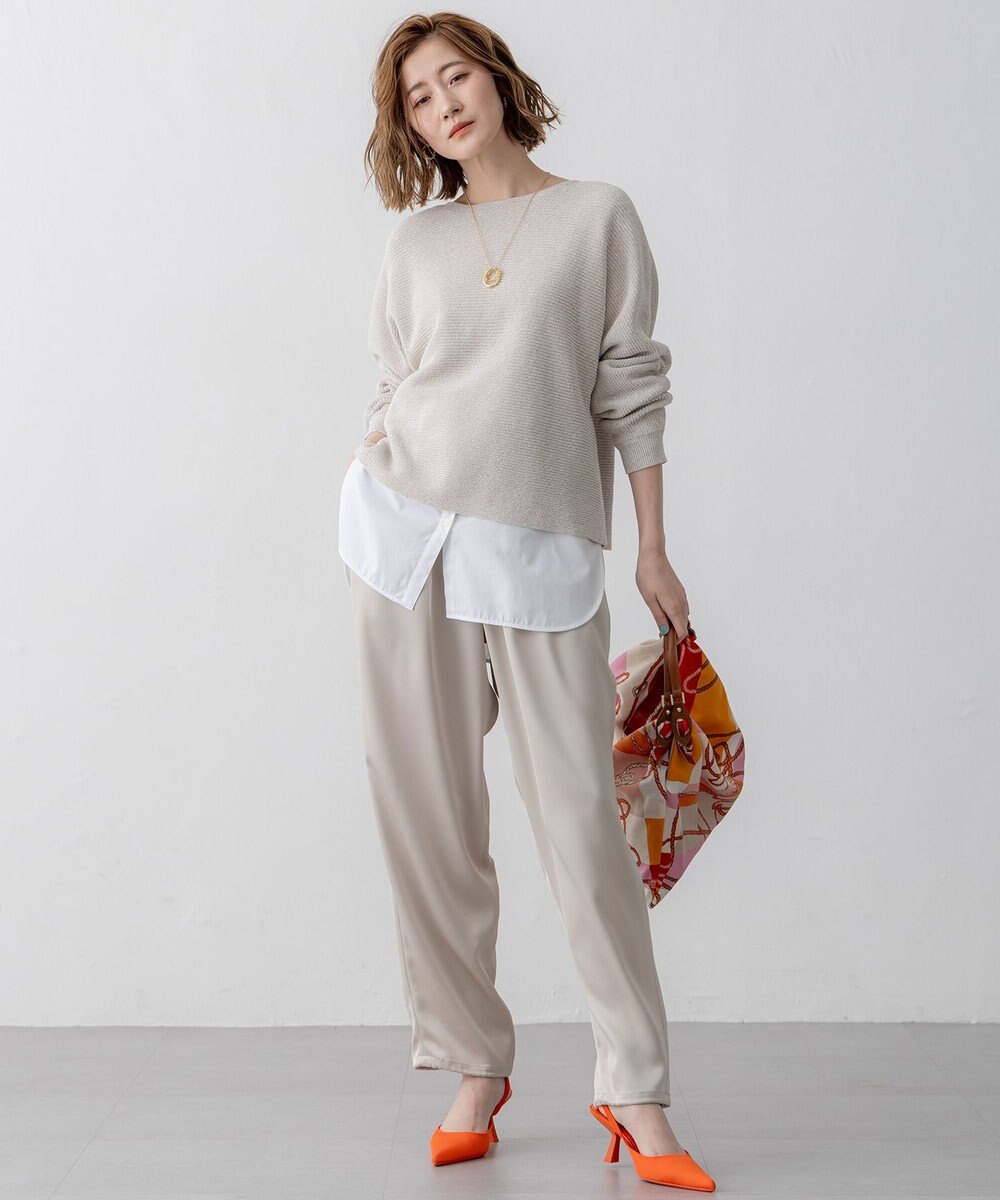 23区 【Oggi3月号掲載/洗える】コットンギマ クロップド ドルマン ニット 