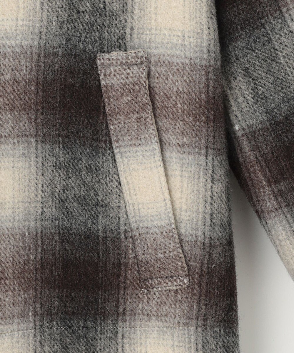 自由区 【リバーシブル】ウールリバー ノーカラーロングコート 