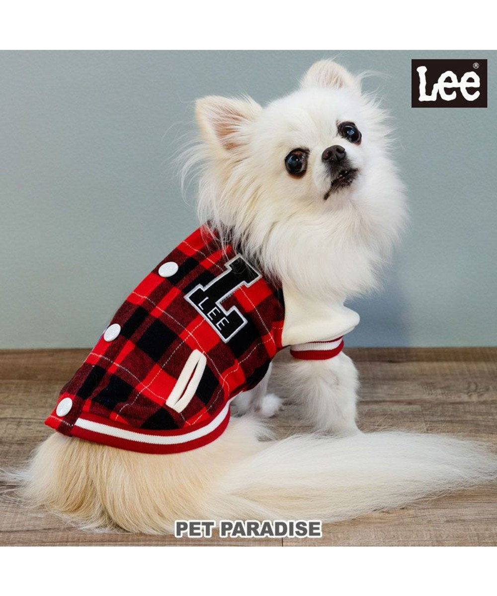 PET PARADISE Ｌｅｅ スタジャン 《チェック》 小型犬 レッド×ブラック