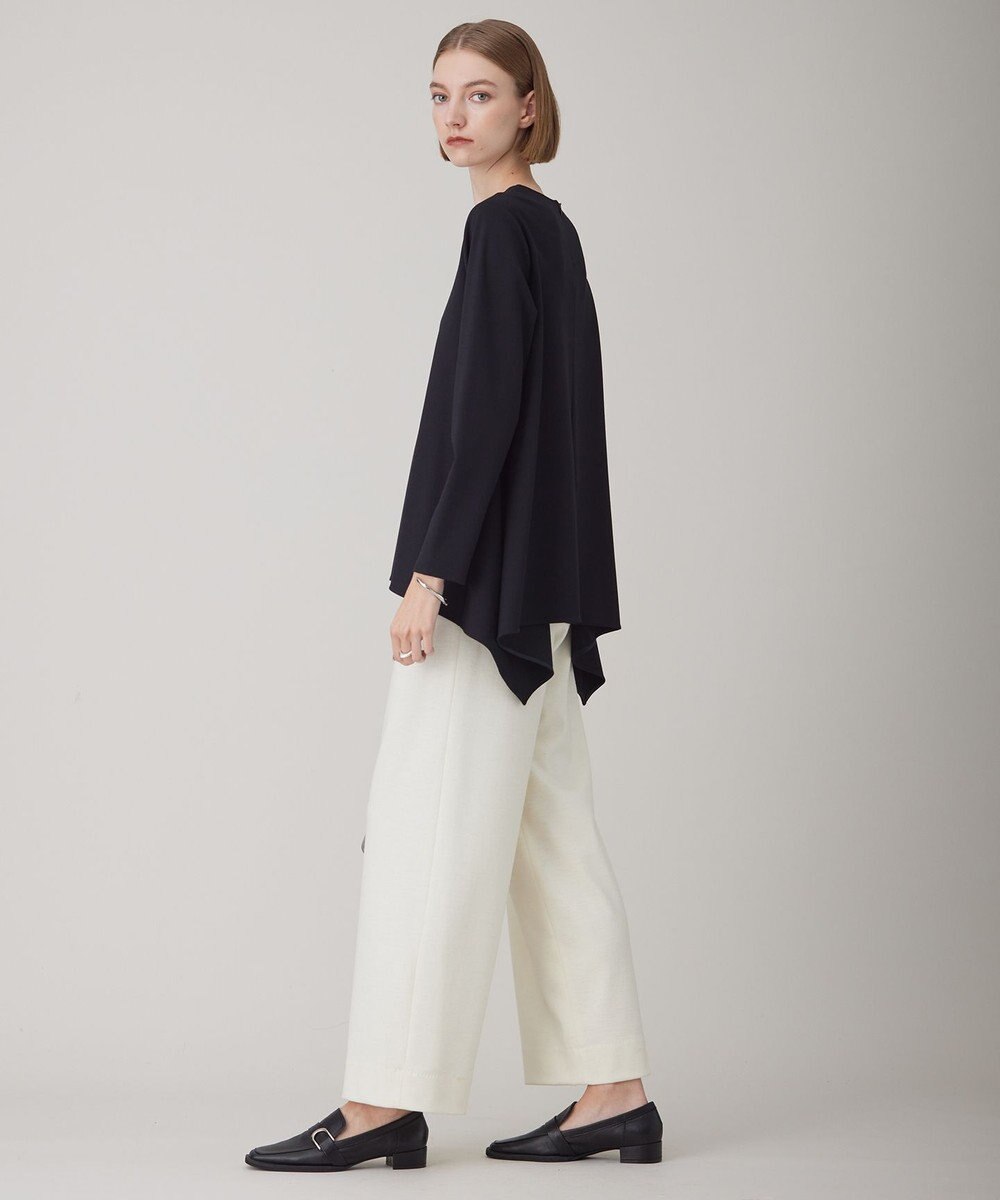 ICB 【洗える】 ウォッシャブルウールジャージー ワイドパンツ 