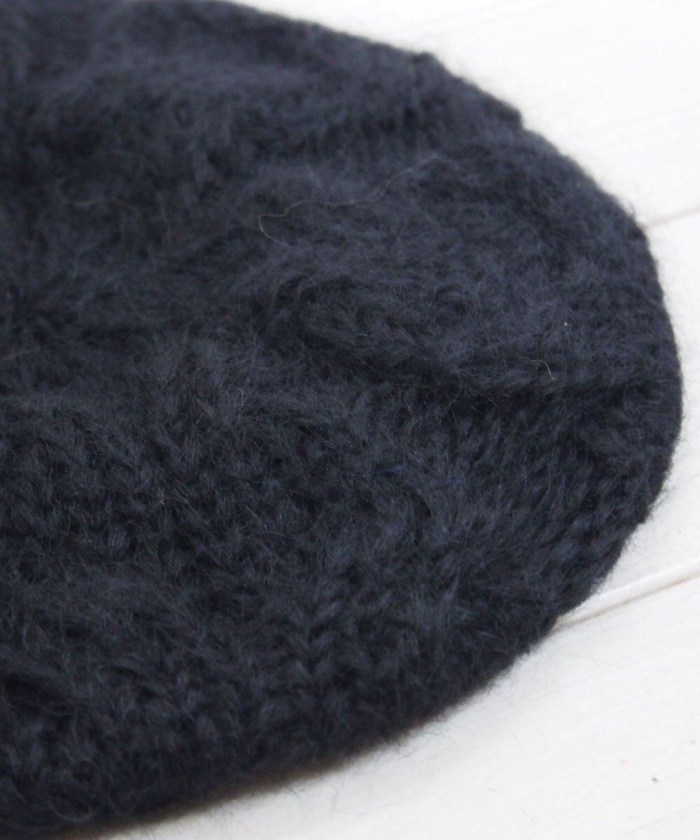 石田製帽 モヘアケーブルニット ベレー帽 