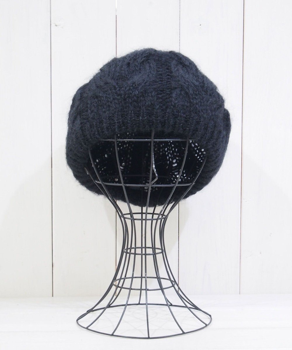 石田製帽 モヘアケーブルニット ベレー帽 