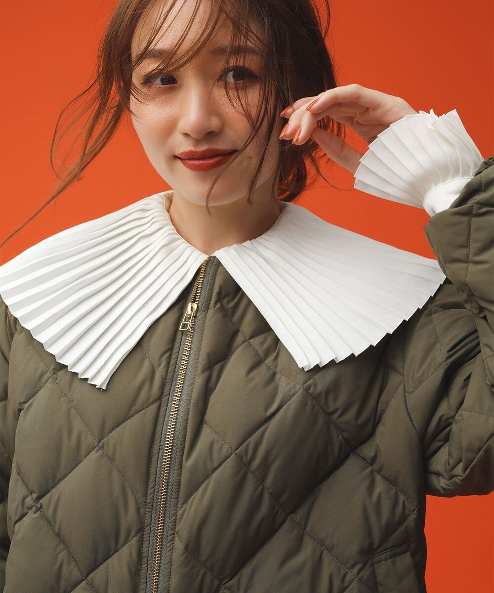 #Newans 【シワになりにくい/洗濯機可能】プリーツカラーブラウス 