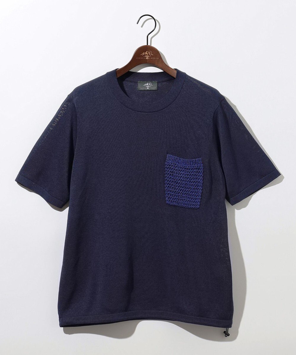 JOSEPH ABBOUD MOUNTAIN 【エコ素材・軽量・通気性・速乾性】ペーパーヤーンニット Ｔシャツ 