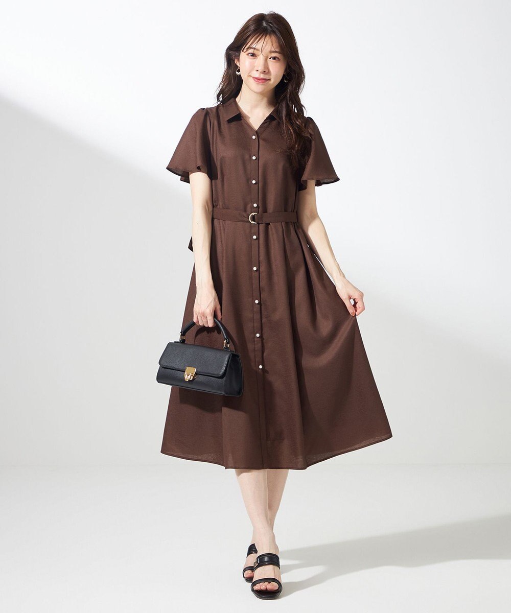 ANY SIS L 【接触冷感・UVカット・速乾】スムージーポリエステル シャツワンピース 