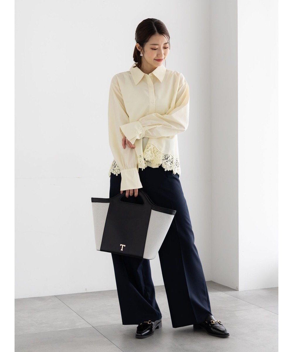 Te chichi スカラップレースヘムクロップトシャツ 