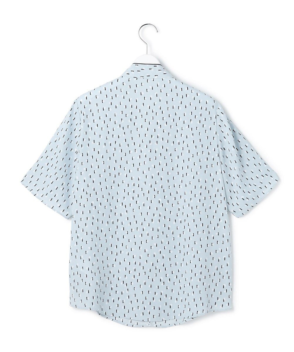 ICB L 【新色追加】BackSatinAmunzen 5分袖配色ボウタイブラウス 