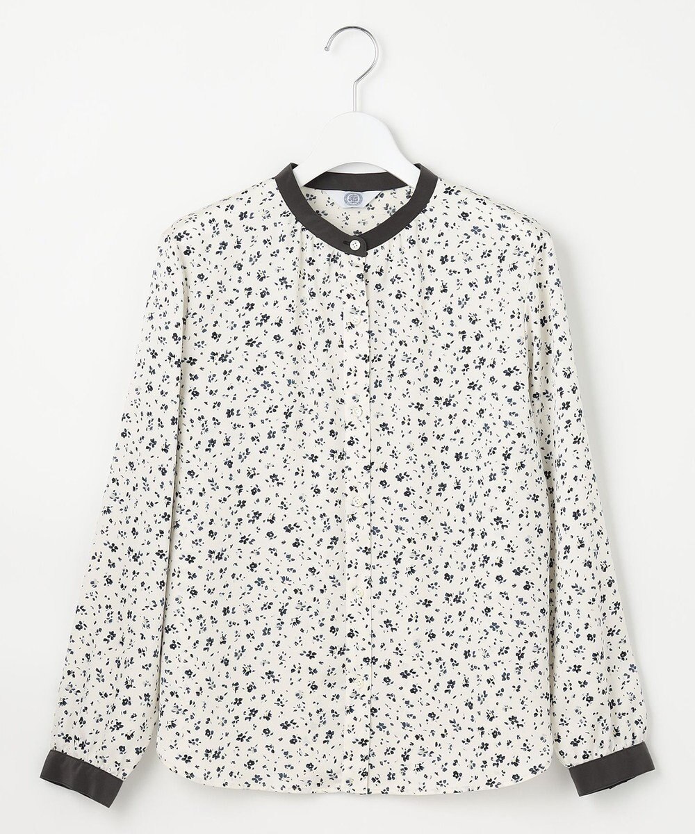 J.PRESS LADIES L 【洗える】スパンウェーブフラワープリント ブラウス 