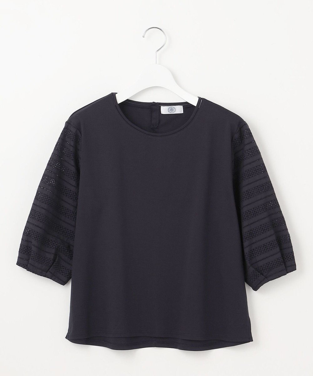 J.PRESS LADIES L 【WEB限定カラーあり】スムースジャージー 刺繍スリーブ カットソー 