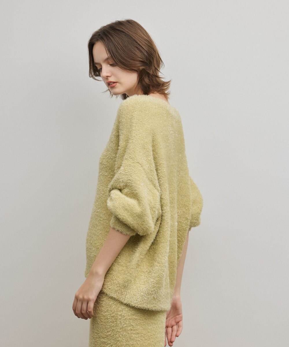 GRACE CONTINENTAL ラメフェザーニットトップ 