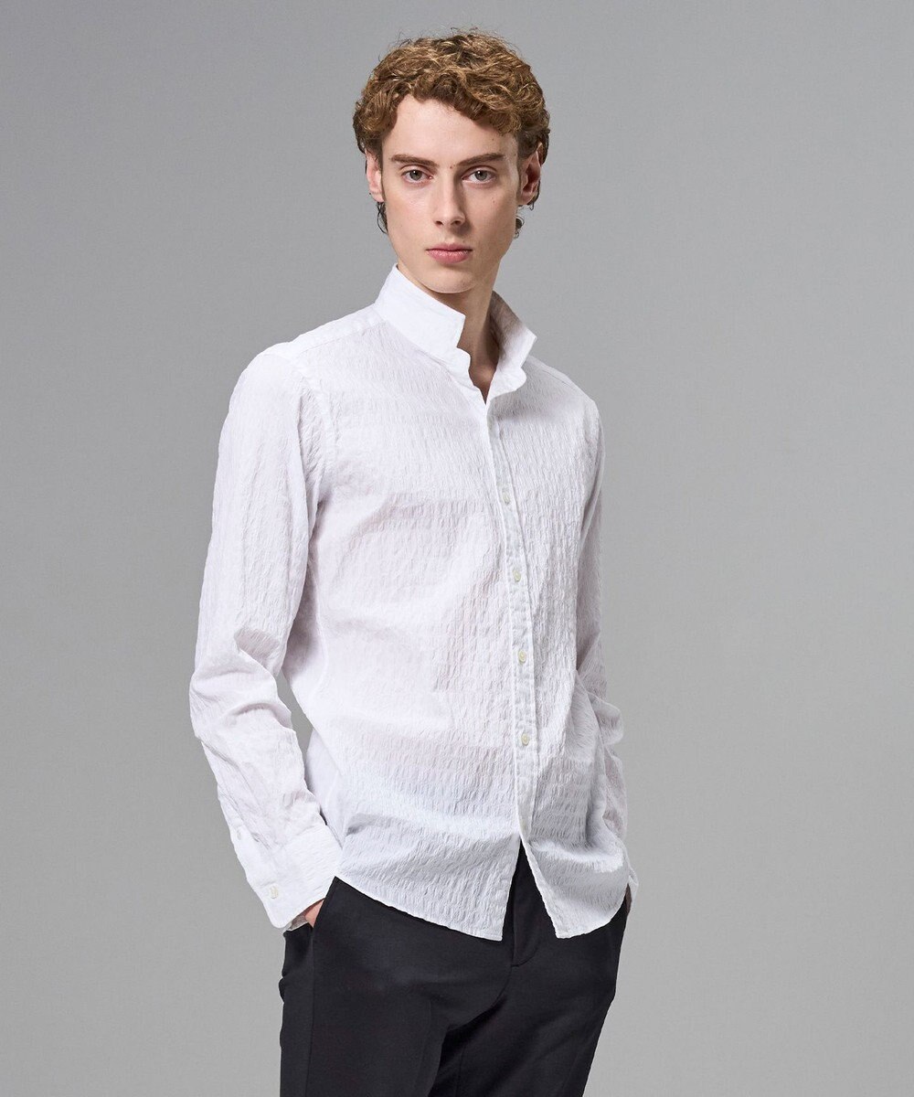 JOSEPH HOMME 新柄【オリジナル素材】ラティスジャガードストレッチ　ウィングカラーシャツ 
