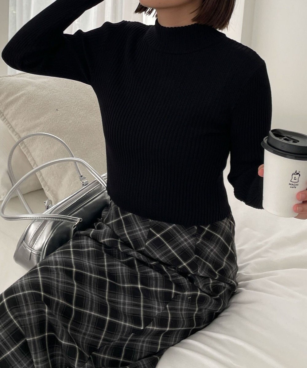 WEGO リブハイネックショートニット 