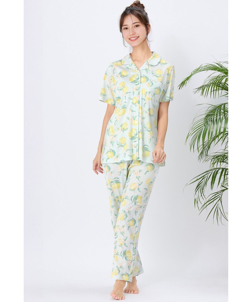 Wing パジャマ 綿100%(本体) 天竺素材 5分袖 半袖 長ズボン レディース EP8046 ウイング／ワコール 