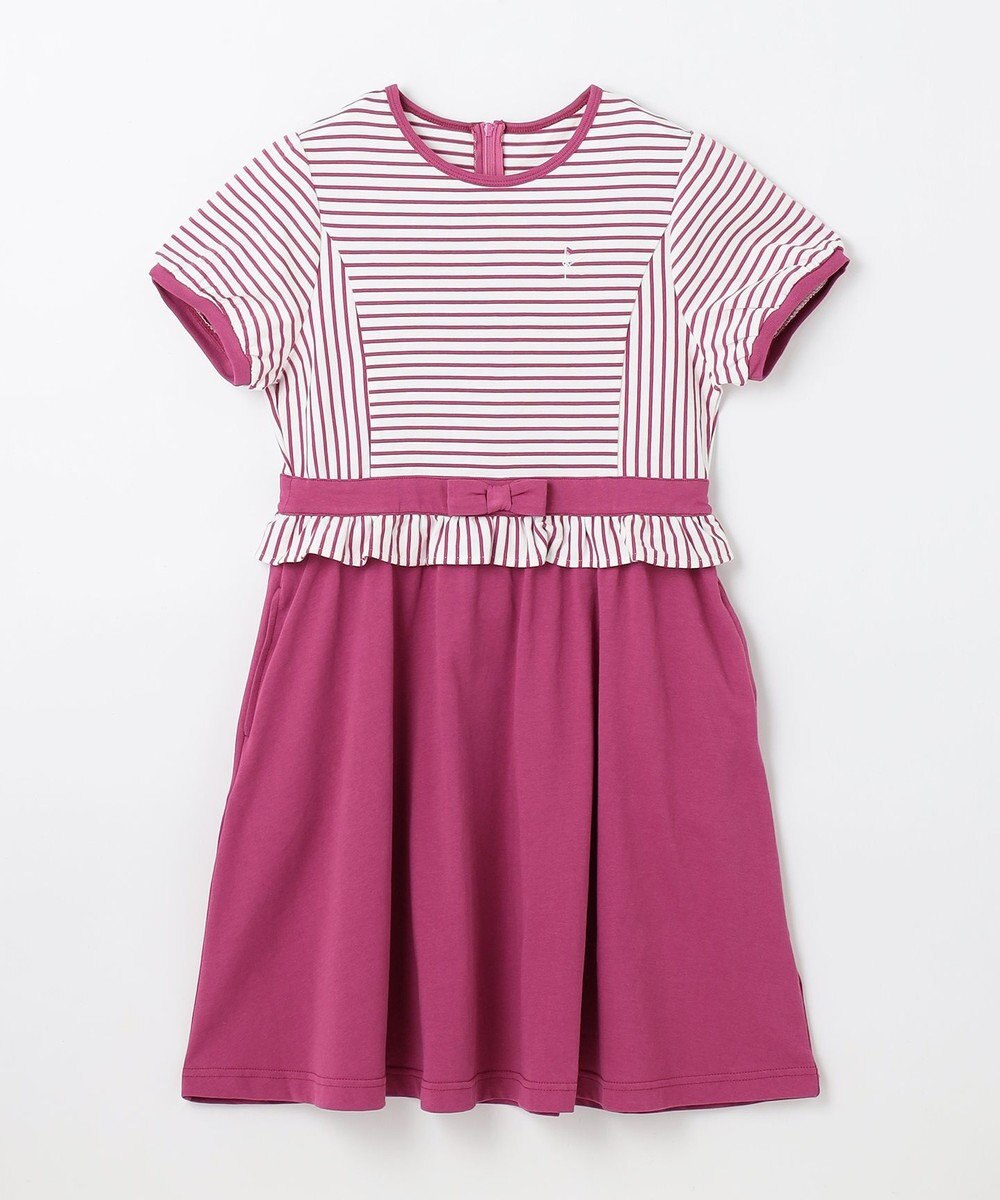 組曲 KIDS 【150-160㎝】マリンボーダー ワンピース 