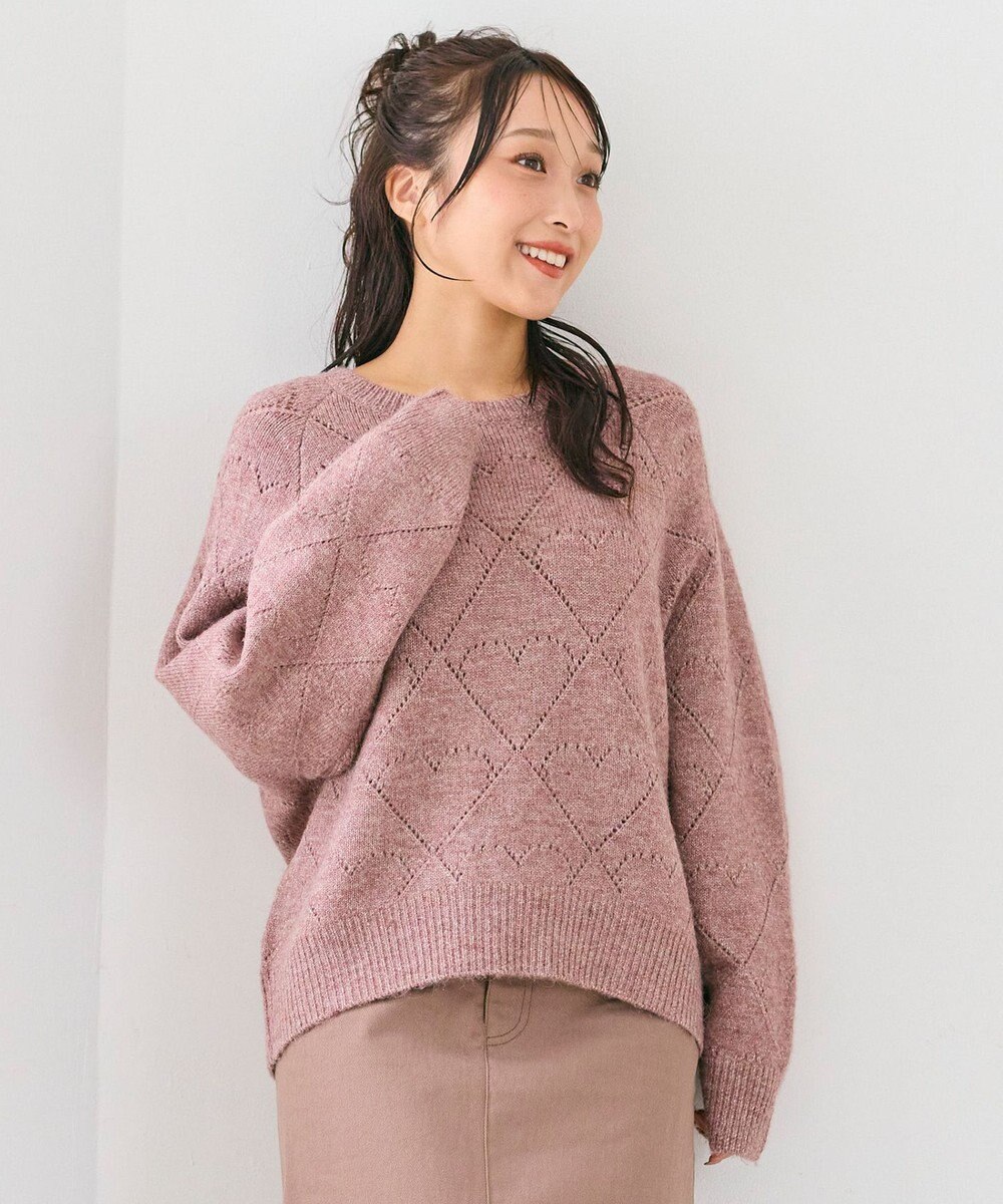 Feroux ハート柄ニット プルオーバー 