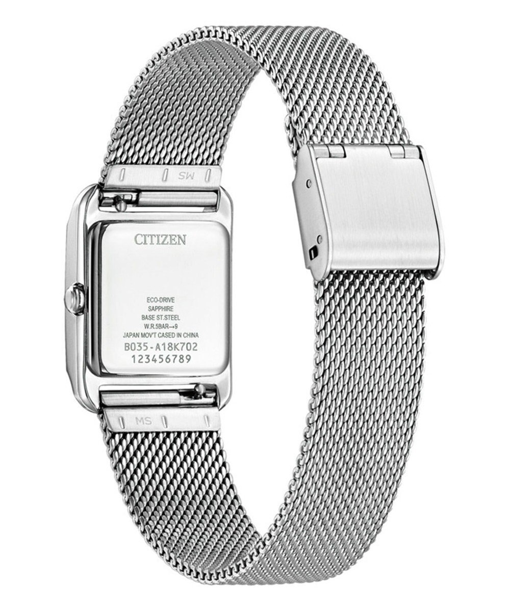 CITIZEN 【光発電エコ・ドライブ】ハンサムなスクエアケース 替えバンド付き シルバー ブルー 