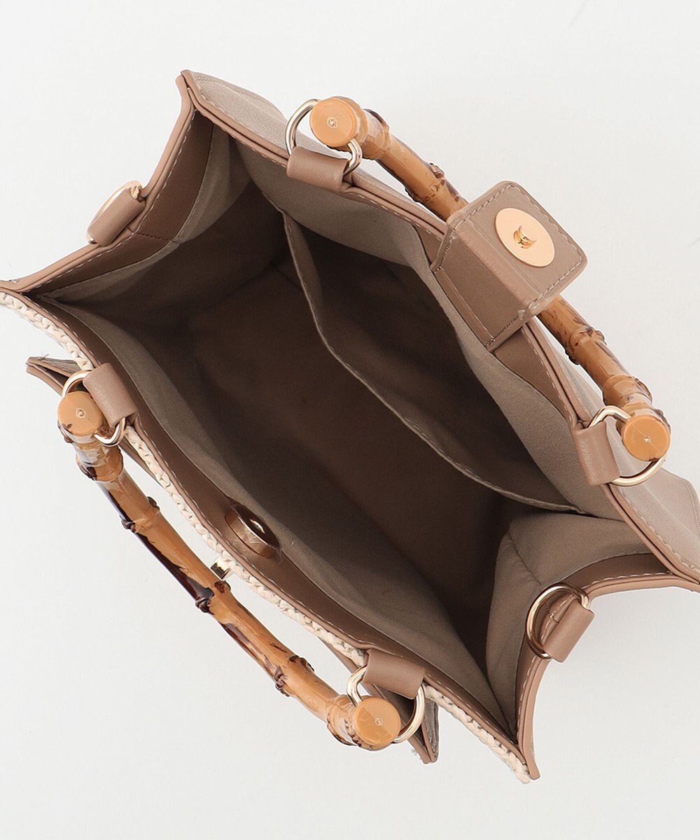 ANY SIS 【美人百花7月号掲載】2WAYバンブーライクハンドルミディ トートバッグ 