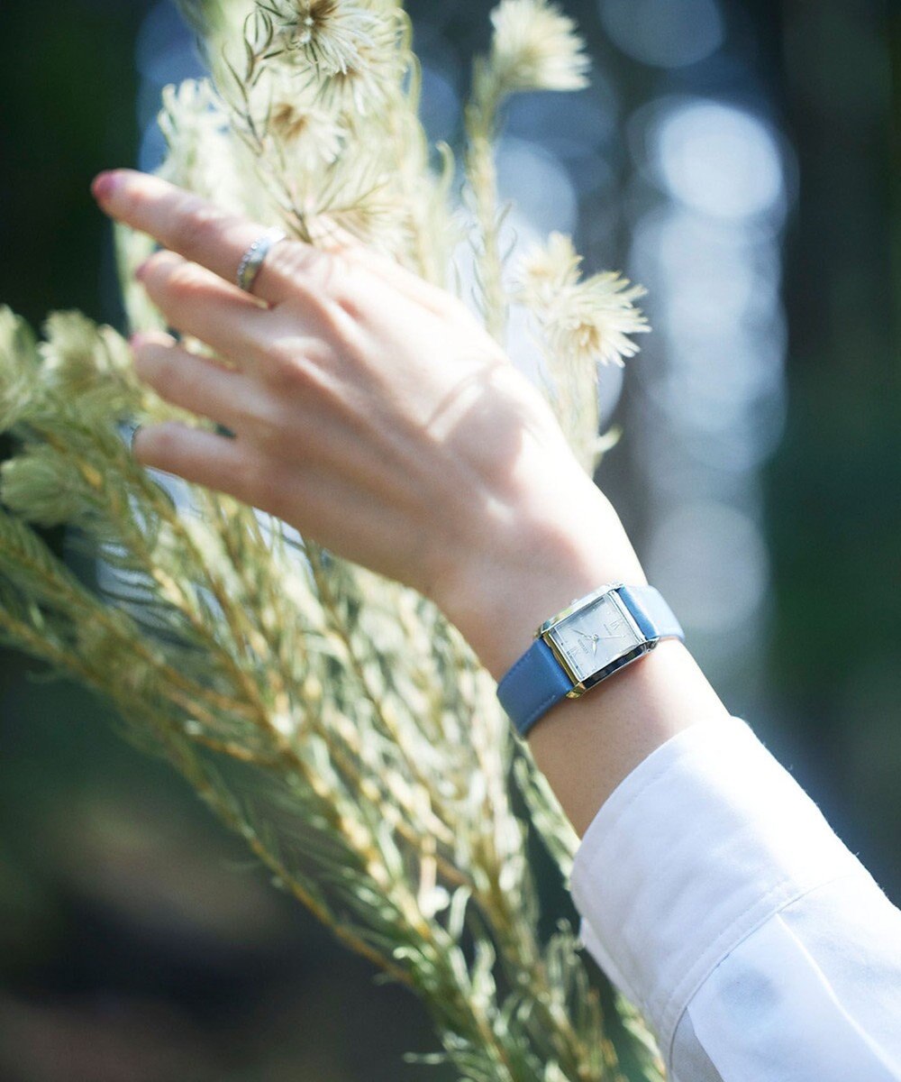 CITIZEN 【光発電エコ・ドライブ】ハンサムなスクエアケース 替えバンド付き シルバー ブルー 