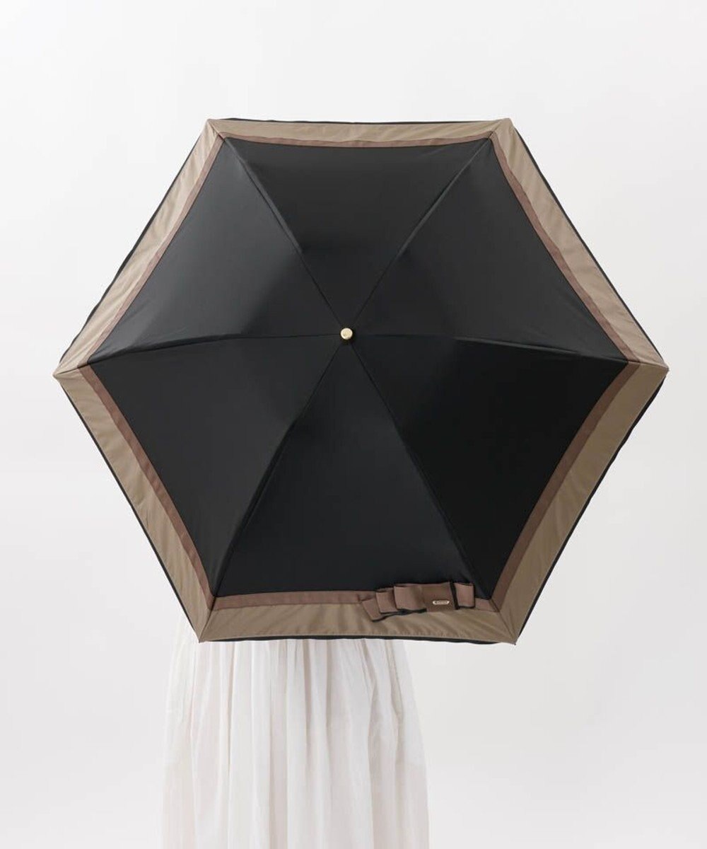 AURORA 【 Beaurance （ビューランス）】サマーシールド リボン/切り継ぎ加工晴雨兼用パラソル傘（折りたたみ傘） 