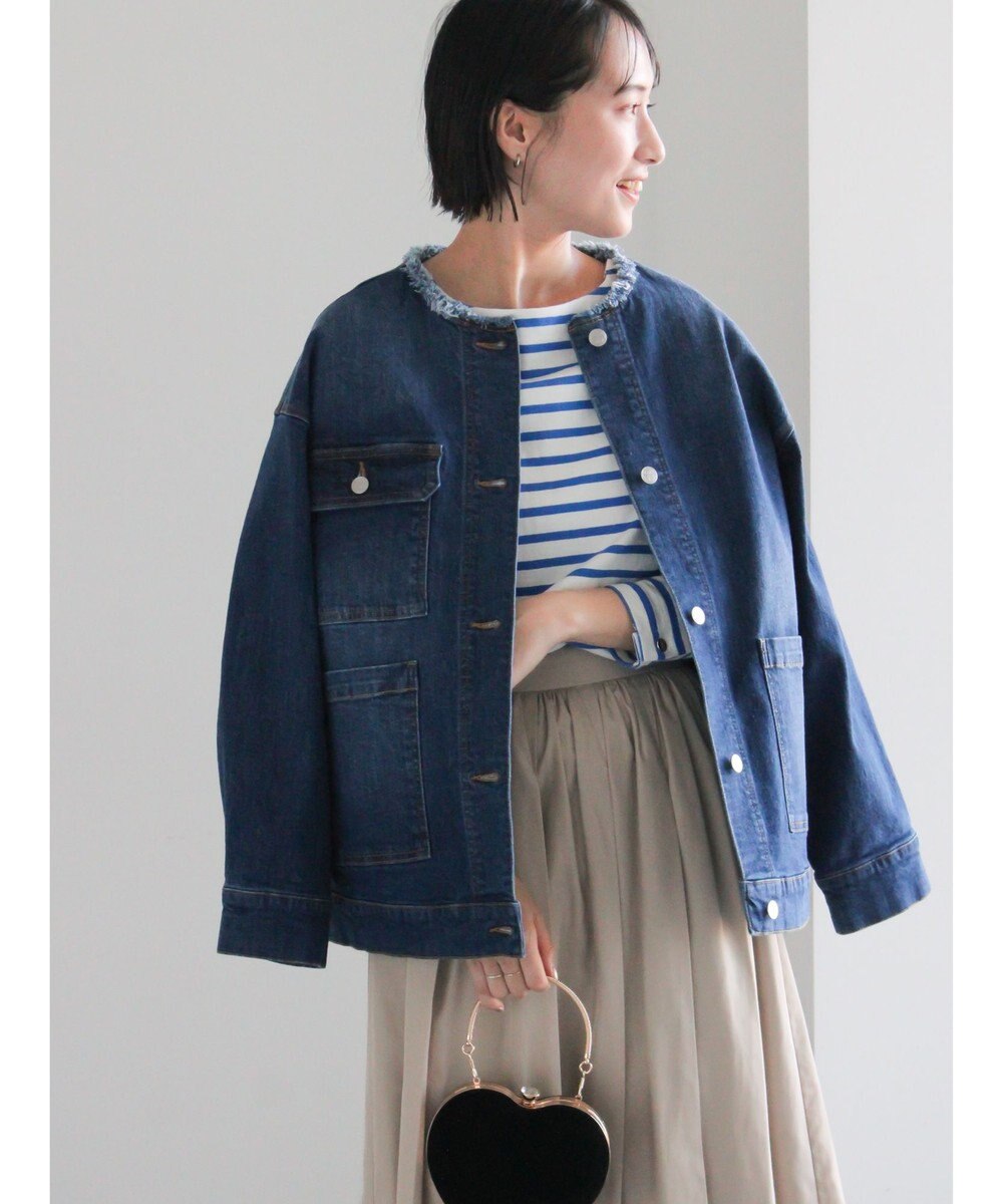 Te chichi ノーカラーデニムジャケット 
