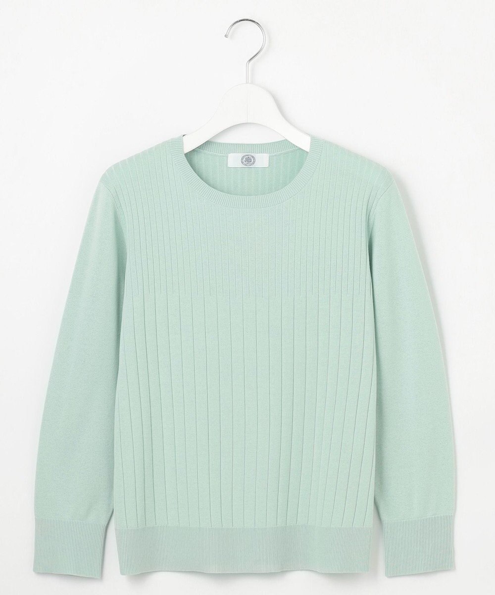 J.PRESS LADIES L 【洗える】Cotton Acetate ストライプ ニット プルオーバー 