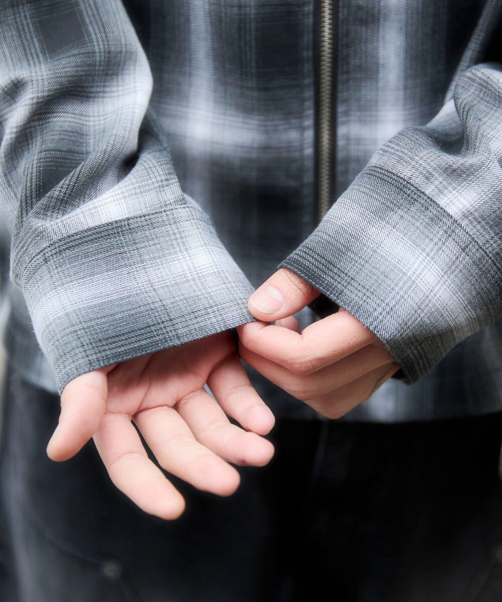 WEGO 【ユニセックス着用ITEM】オンブレチェックシャツジャケット 