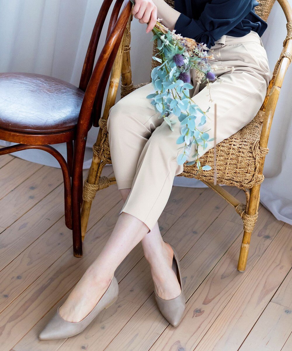 Tiaclasse L 【洗える】美脚効果も叶うリボン付きテーパードパンツ 