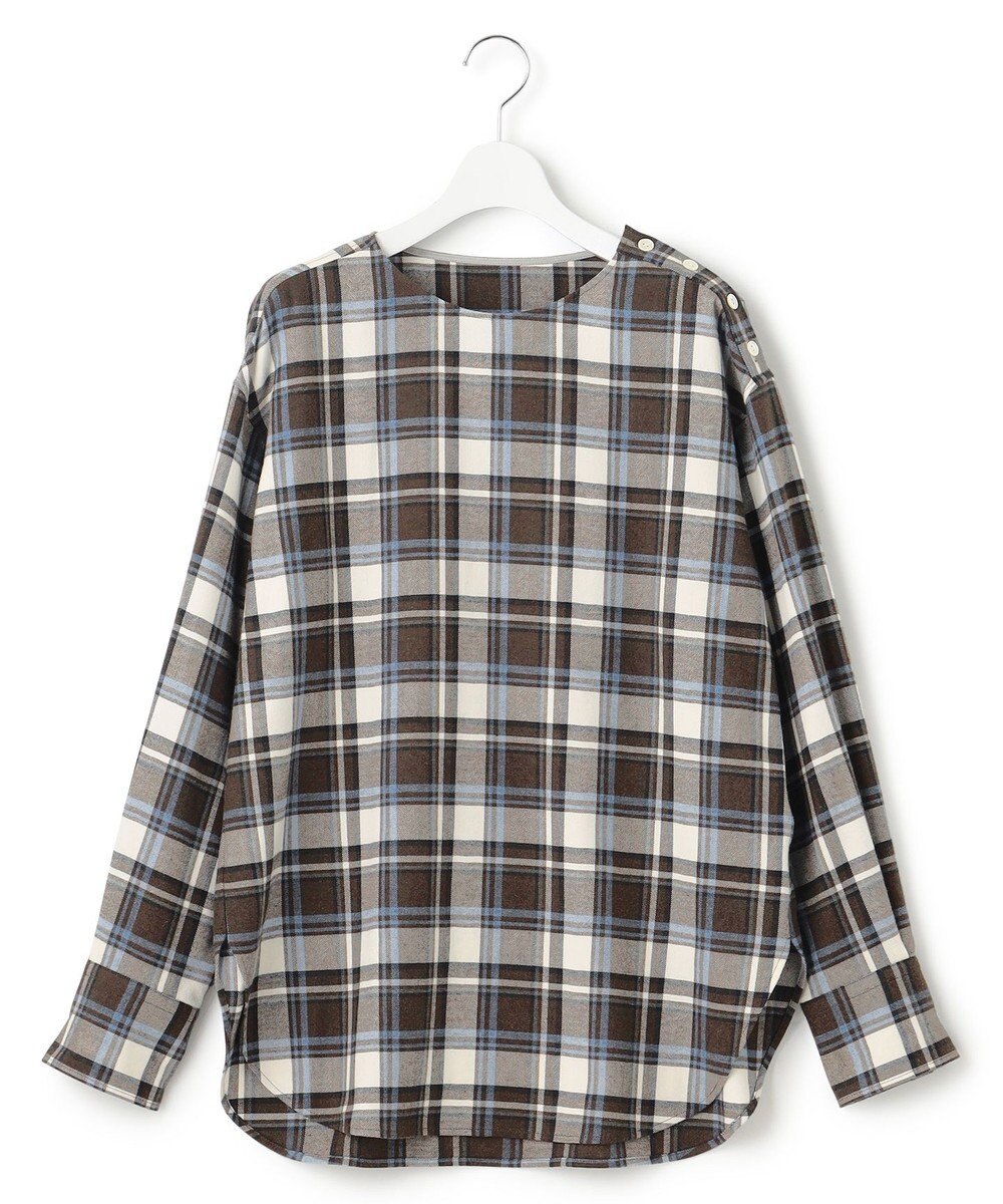 23区 【洗える】CANCLINI メルトン チェック ブラウス 