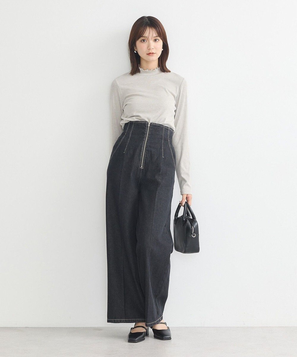 earth music&ecology ラメテレコハイネックプルオーバー 