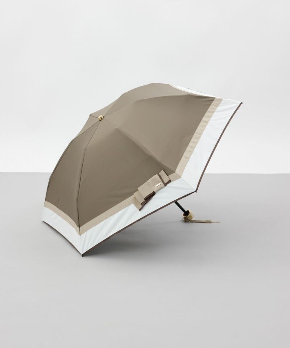 AURORA 【 Beaurance （ビューランス）】サマーシールド リボン/切り継ぎ加工晴雨兼用パラソル傘（折りたたみ傘） 