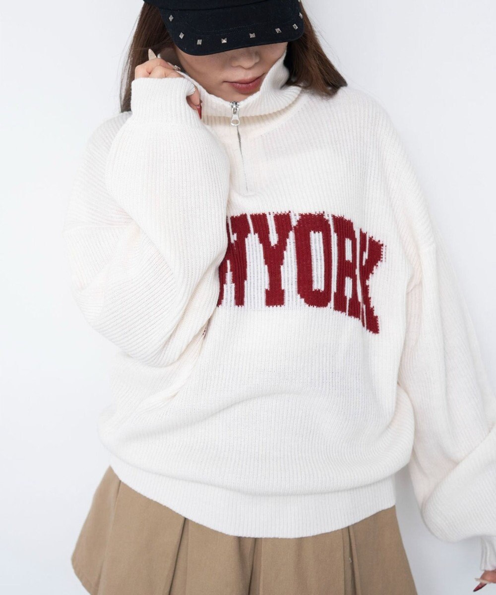 WEGO NEWYORKハーフジップニット 