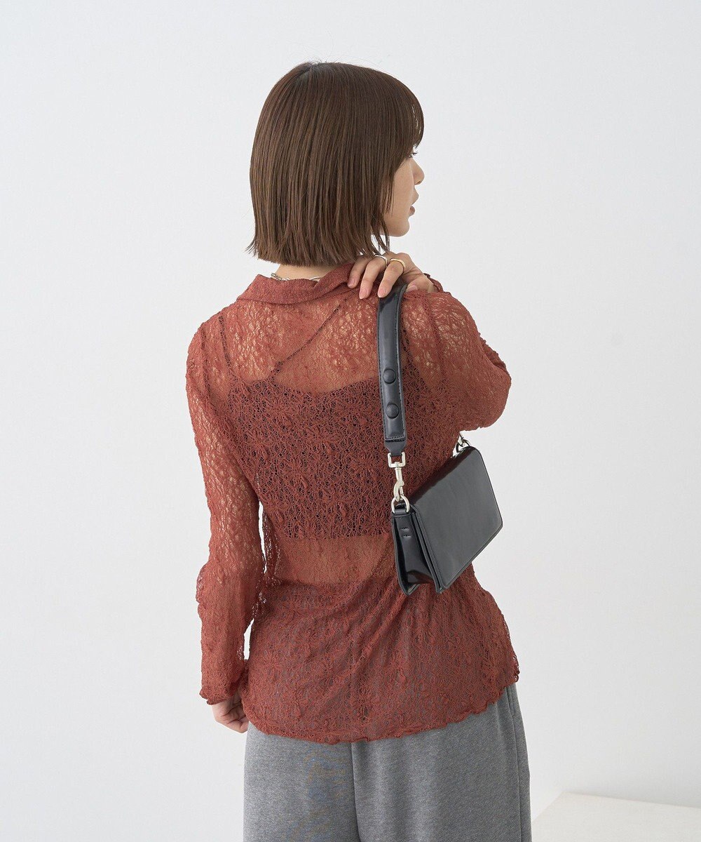 earth music&ecology ストレッチレースシャツ 